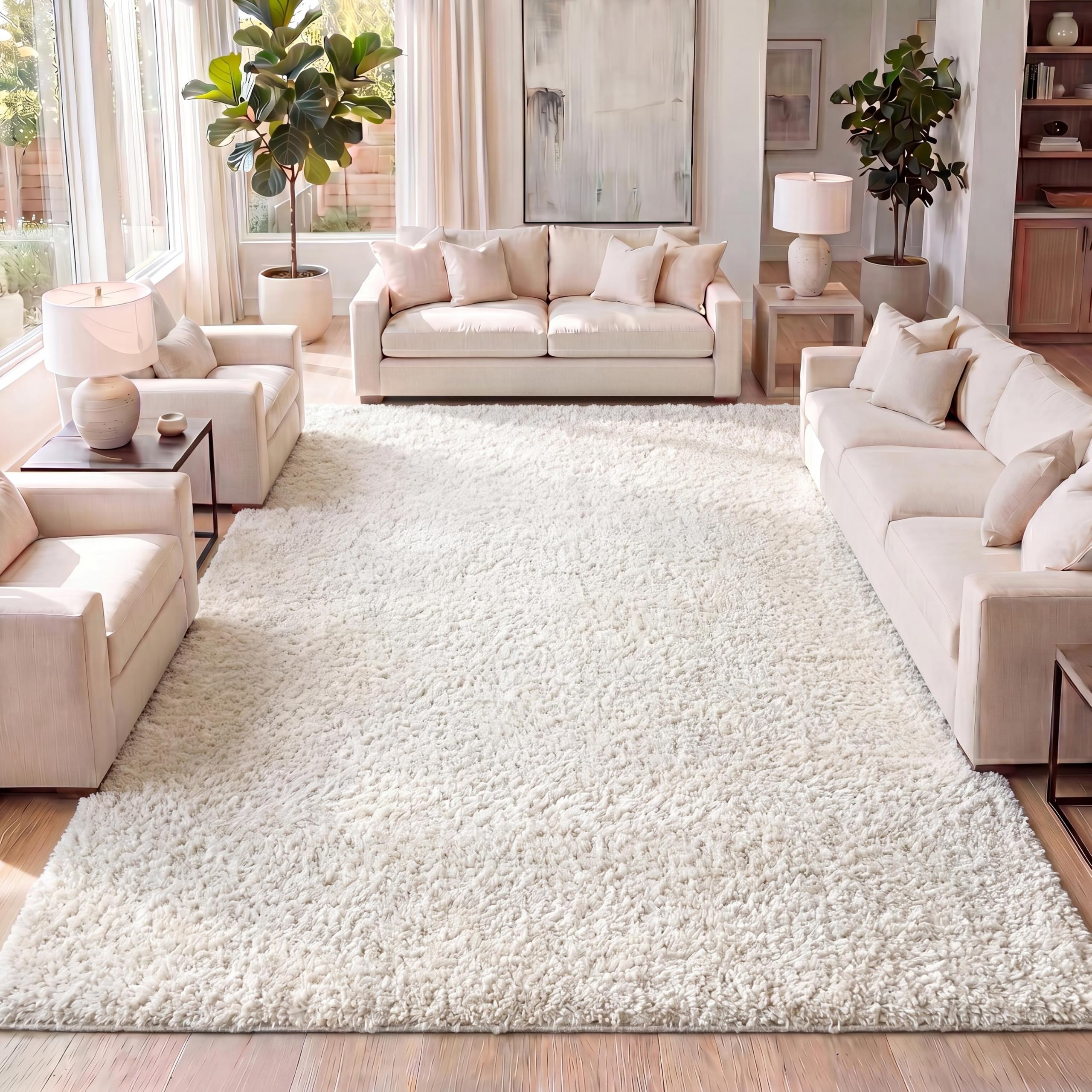 Amazon.com: JONATHAN Y Mercer Shag Plush Cream Indoor Area Rug